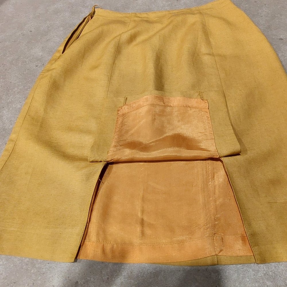 LIZ CLAIBORNE Women's Pencil Skirt - Linen/Rayon - Goldenrod - Size 12